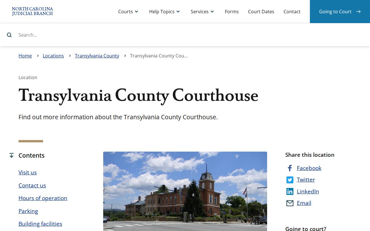 Transylvania County criminal court record courthouse information