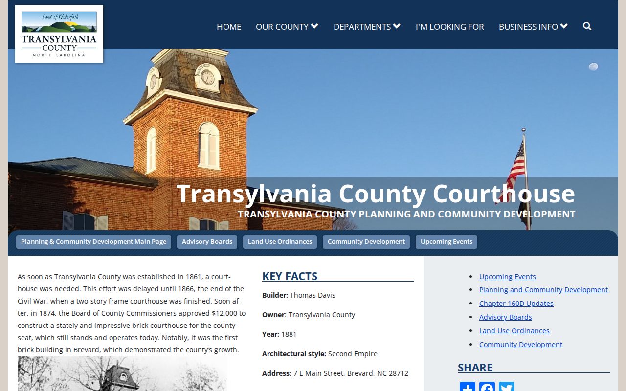 Transylvania County criminal records courthouse planning information