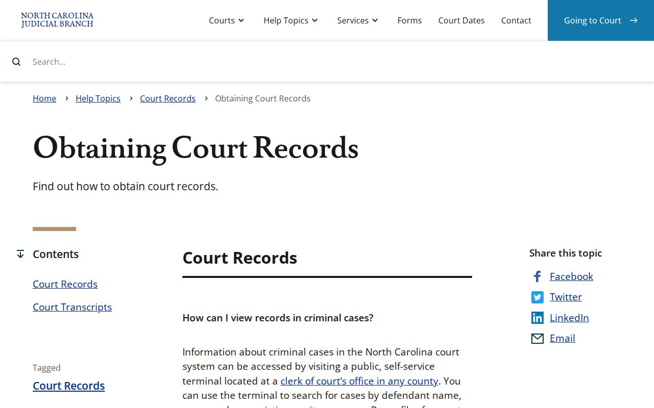 Transylvania County criminal court case access instructions